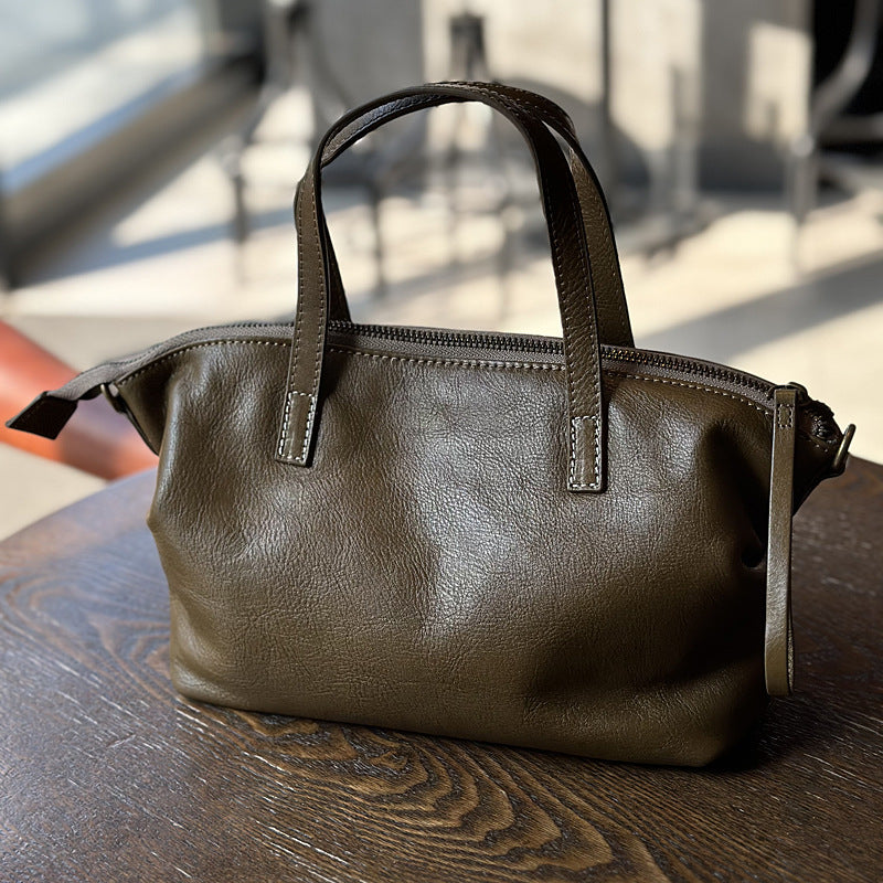 Genuine leather Dumpling messenger bag