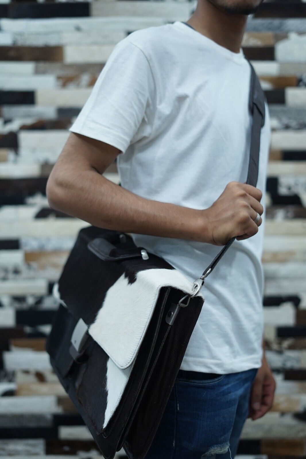 Real Cowhide Office Briefcase Bag