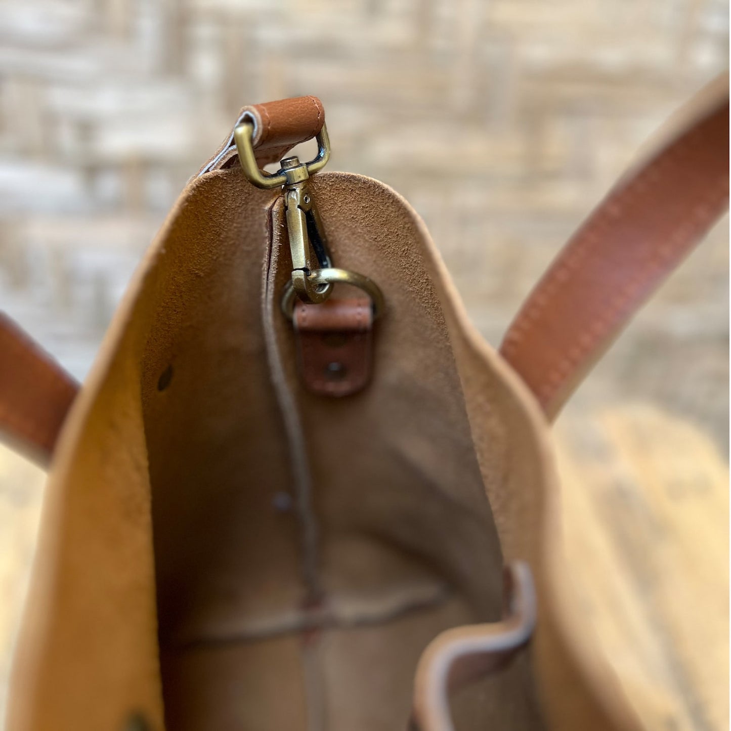 minimalist genuine leather tote bag