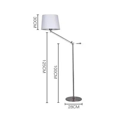 Modern Folding Arm Floor Lamp with Fabric Shade
