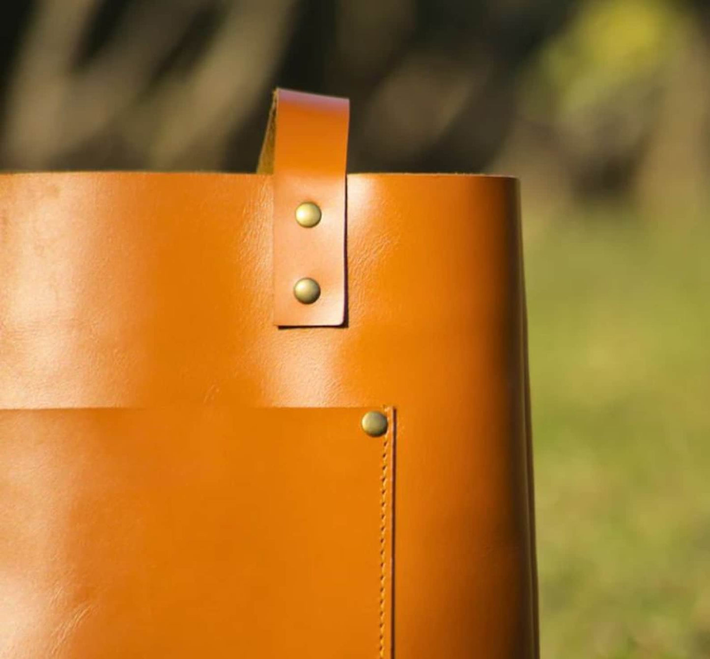 Chocolate Leather Tote Bag for Women