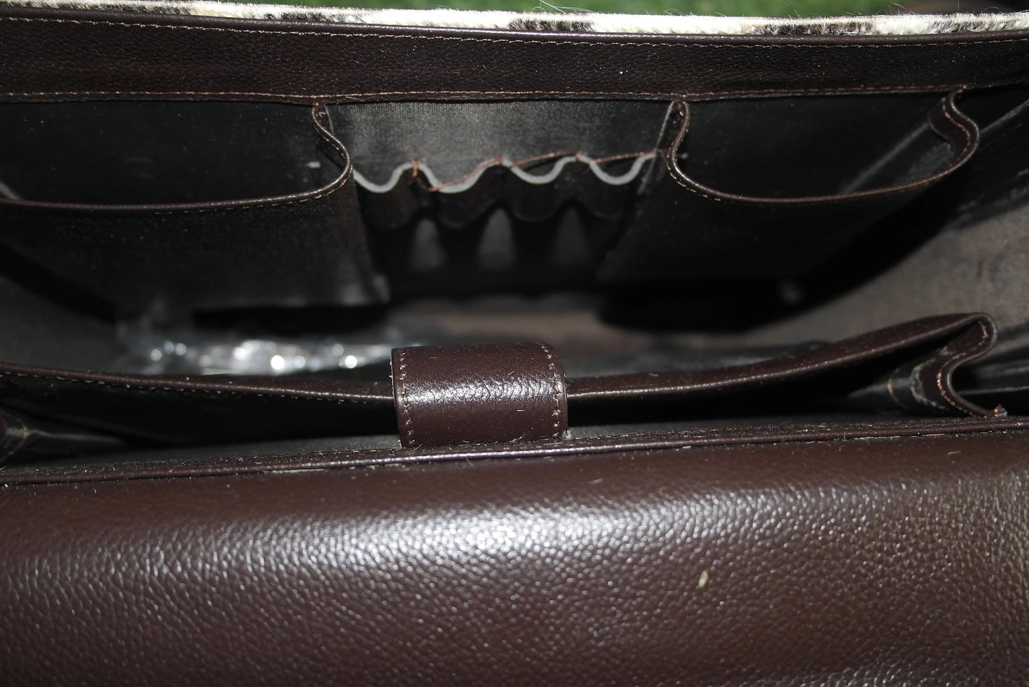 Tricolor Hair On Cowhide Briefcase Bag