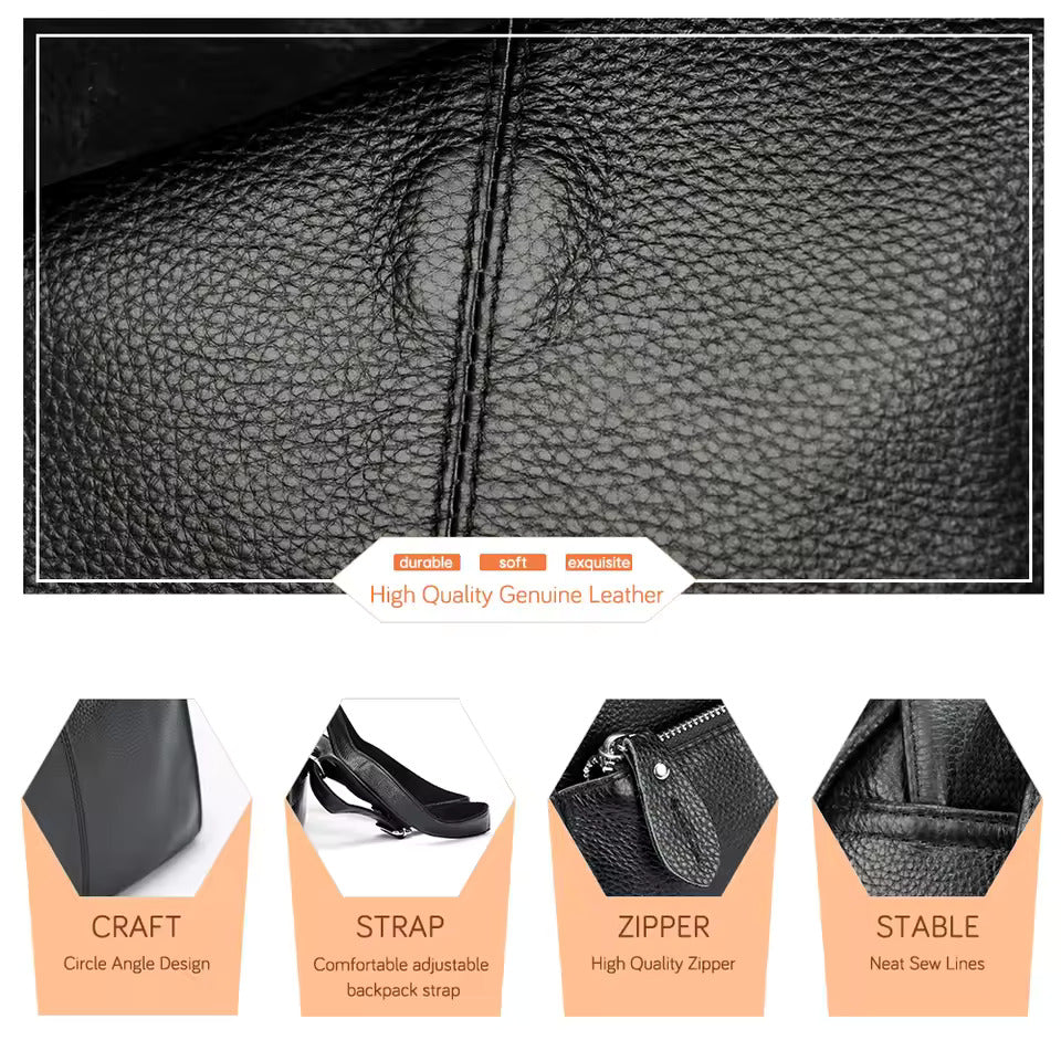 Genuine Leather Women Backpack
