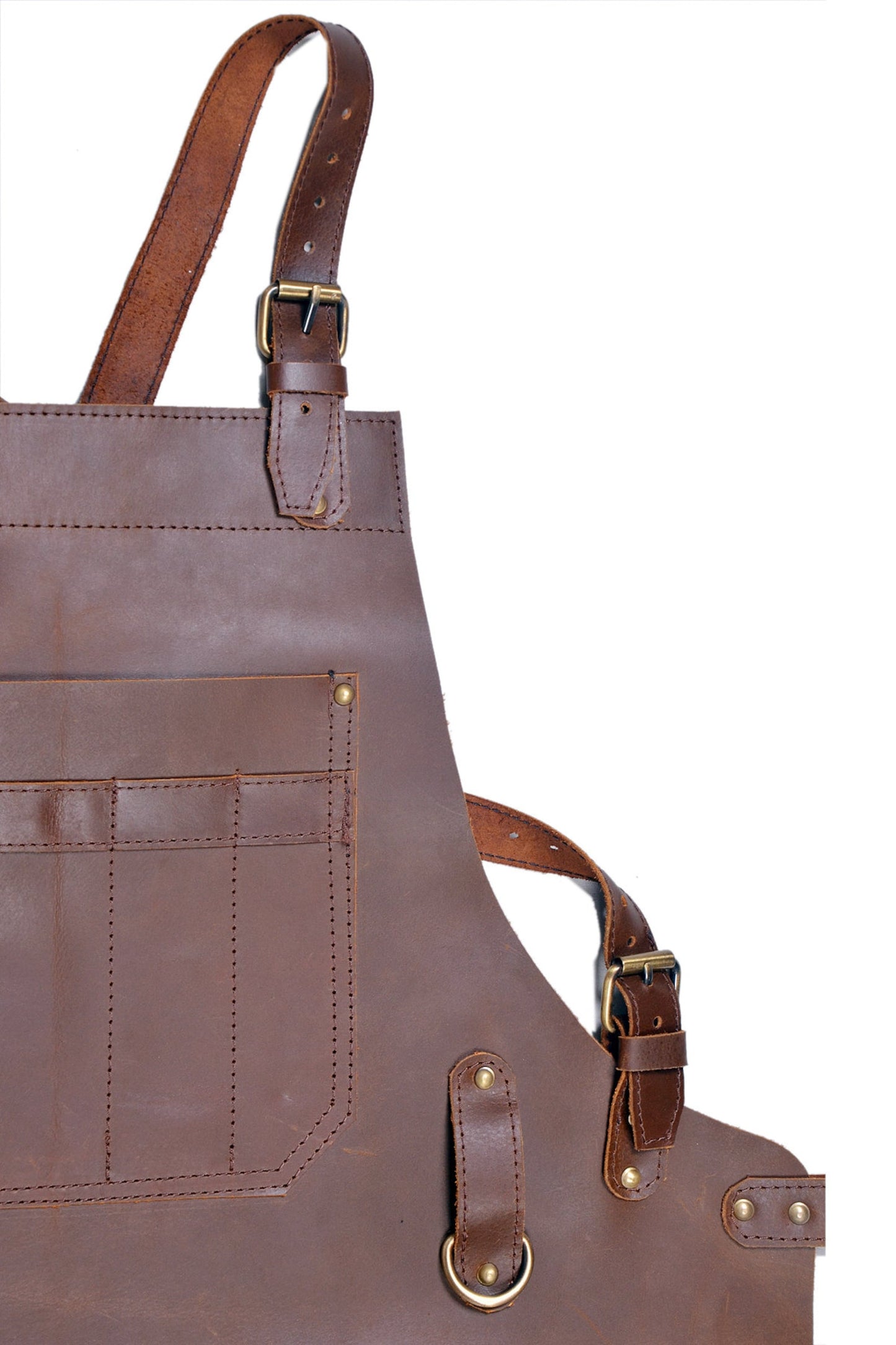 Brown Full Grain Leather Apron