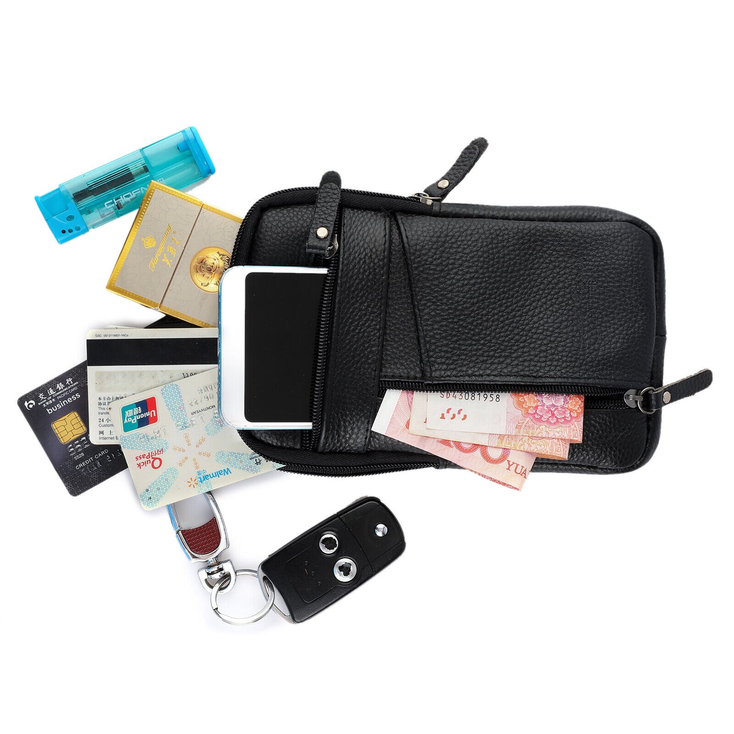 Leather phone pouch waist bag