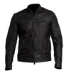 Biker Black & Brown Leather Motorcycle Jacket