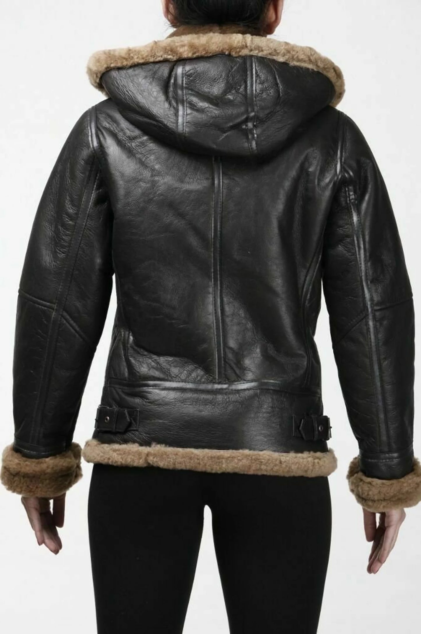 womens leather jacket with real fur