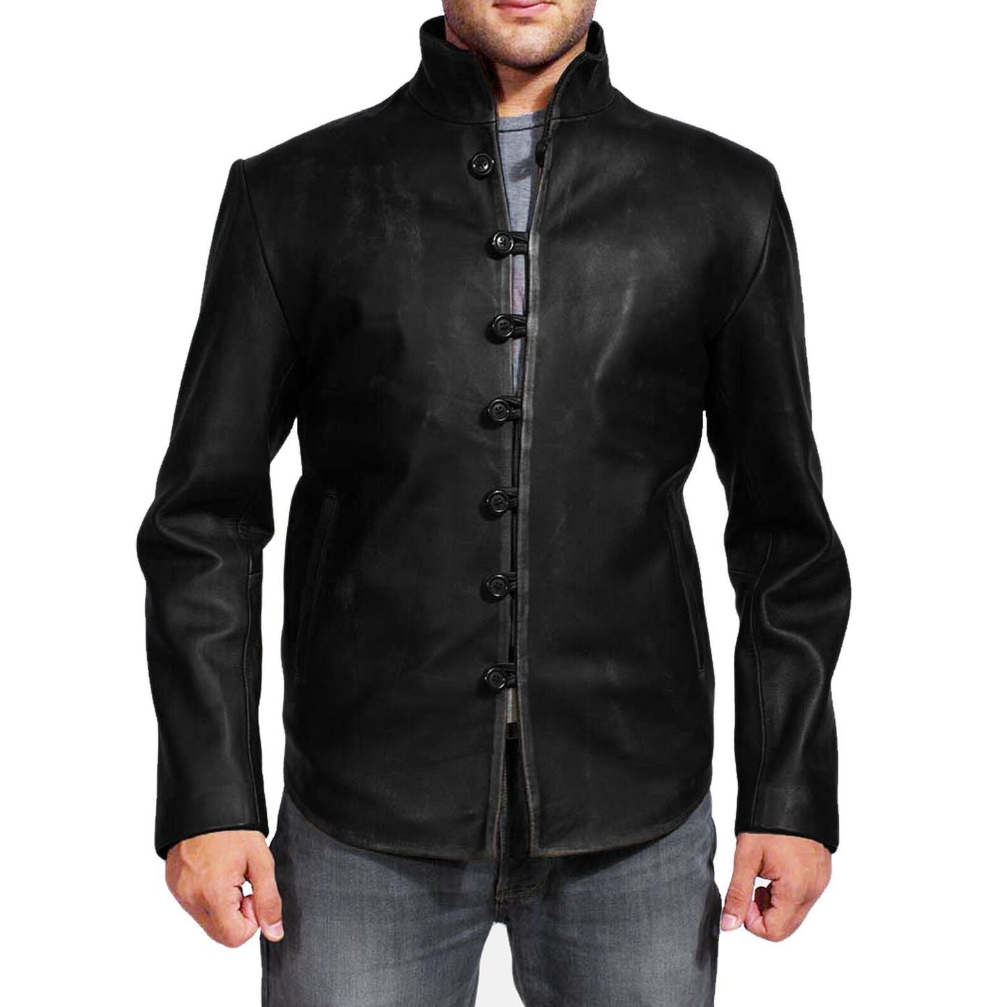Handmade Vintage Distressed Brown Leather Jacket For Men