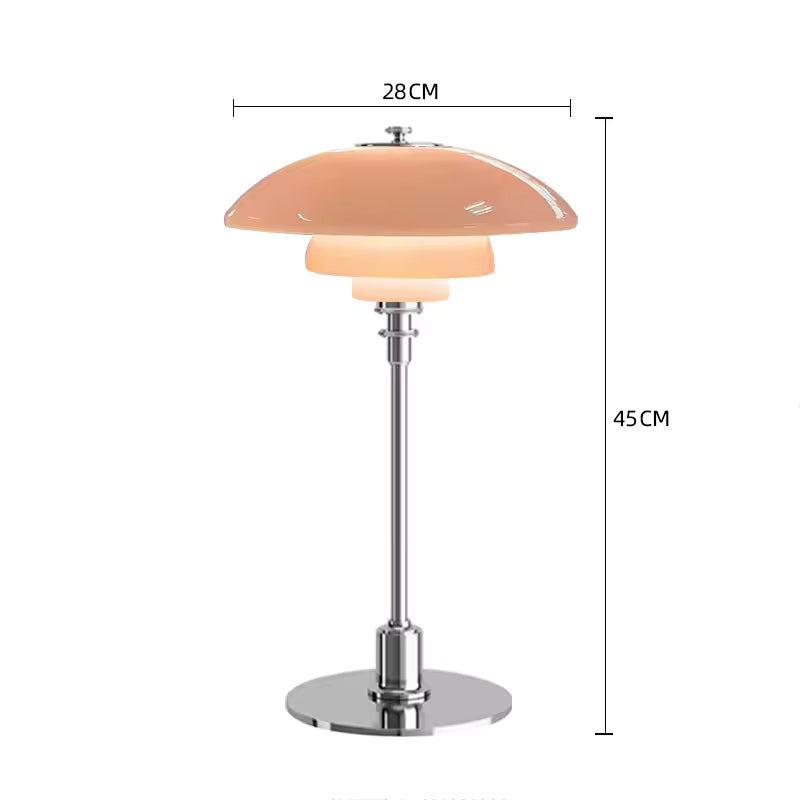 Mushroom Glass Bedside Light with Button Switch