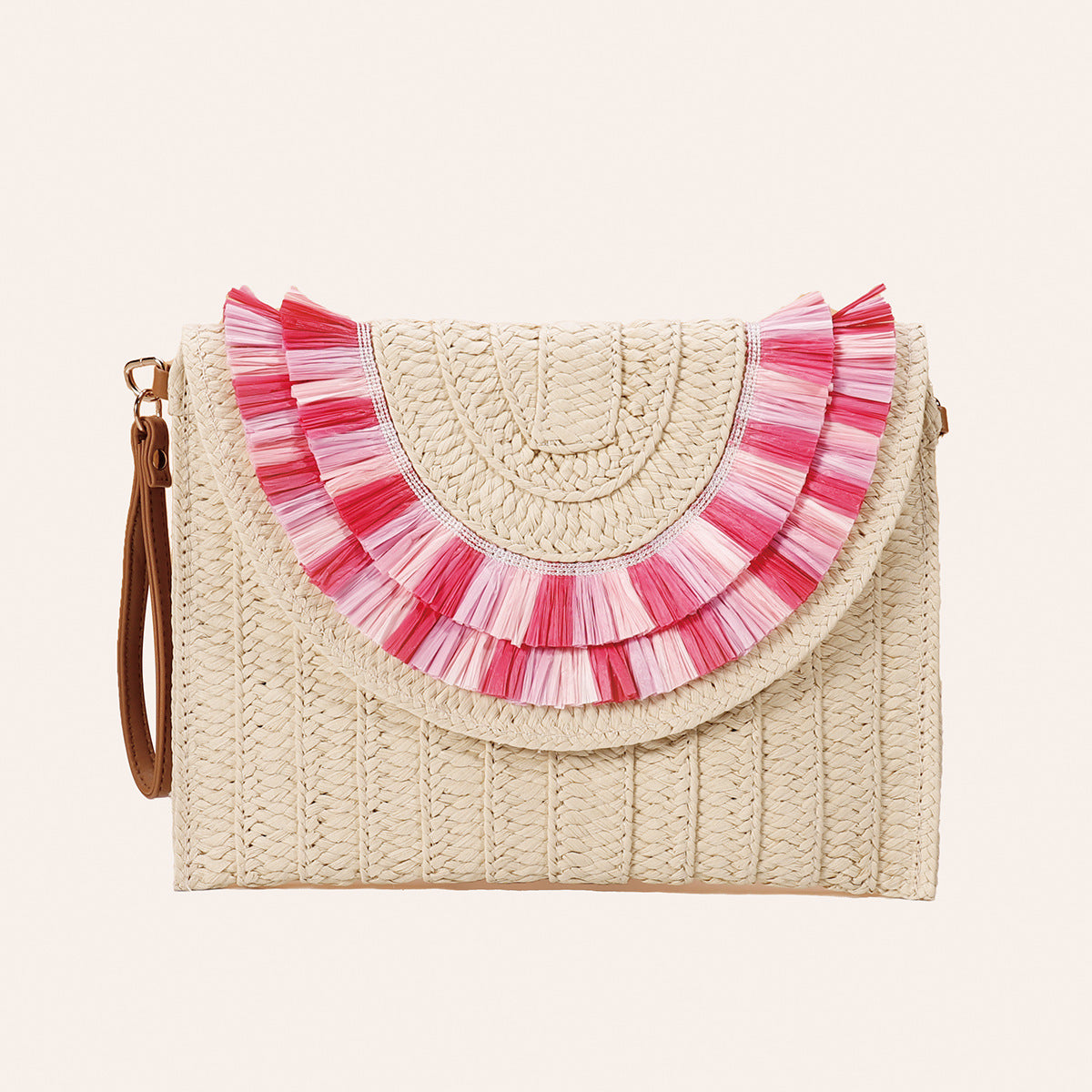 straw summer envelope purse beach
