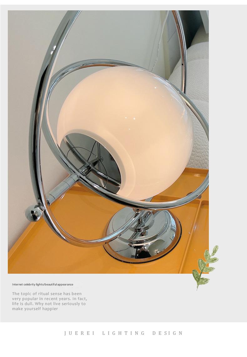 Retro Glass Moon Table Lamp Vintage Orbit Bedside Light
