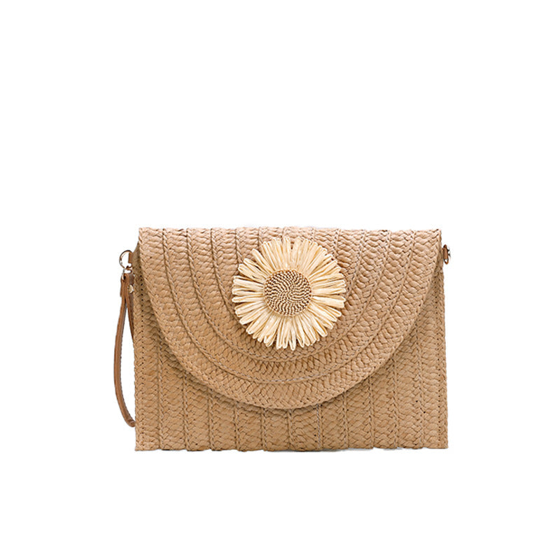 straw summer envelope purse beach