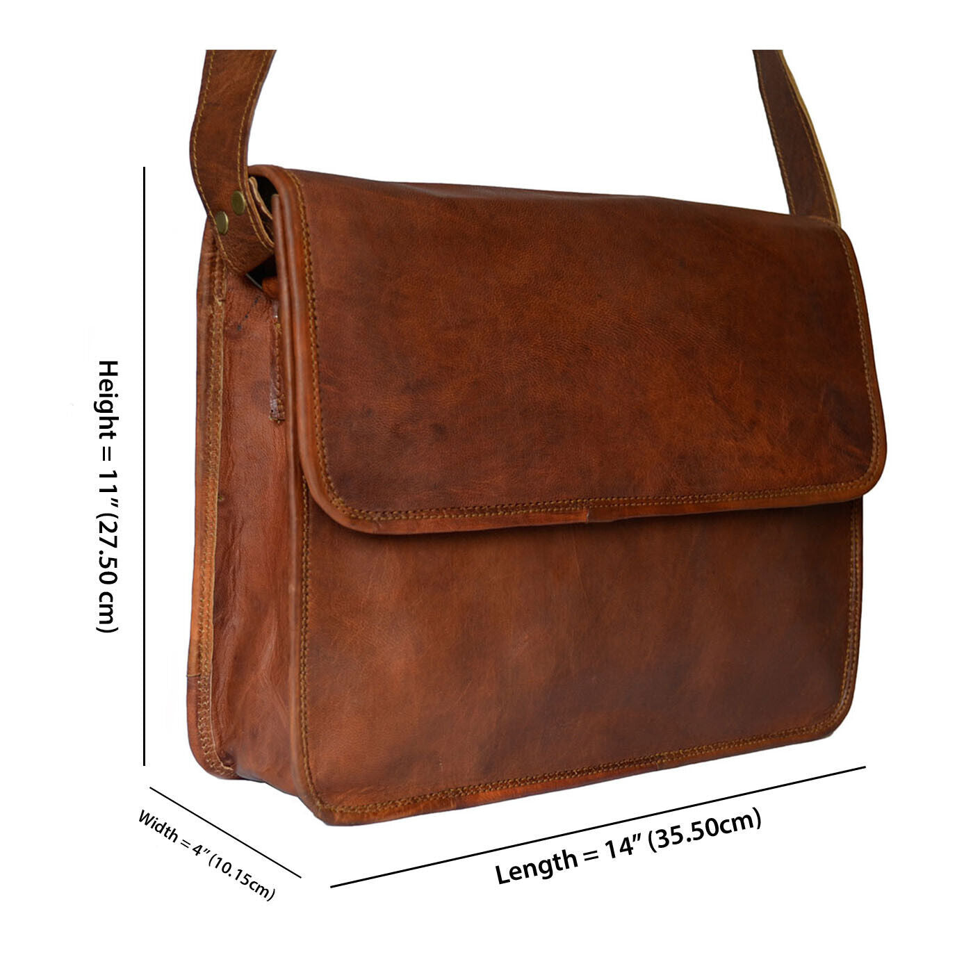 Crossbody Laptop Brown Leather Shoulder Bag