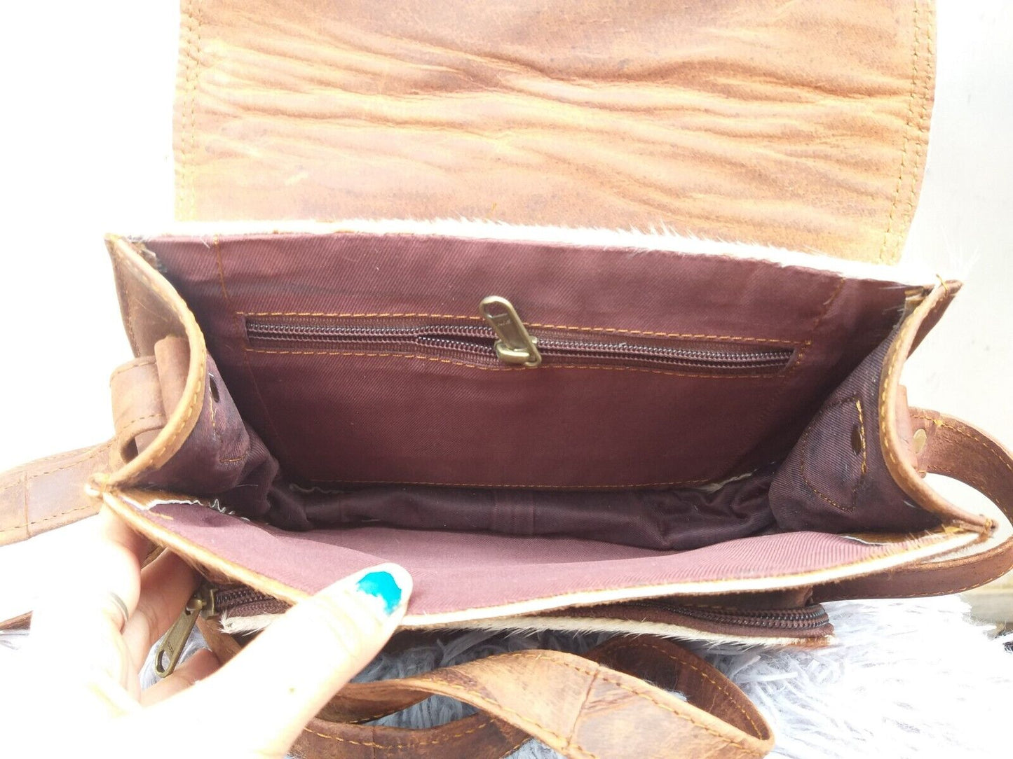 Real cowhide Crossbody Sling Bag