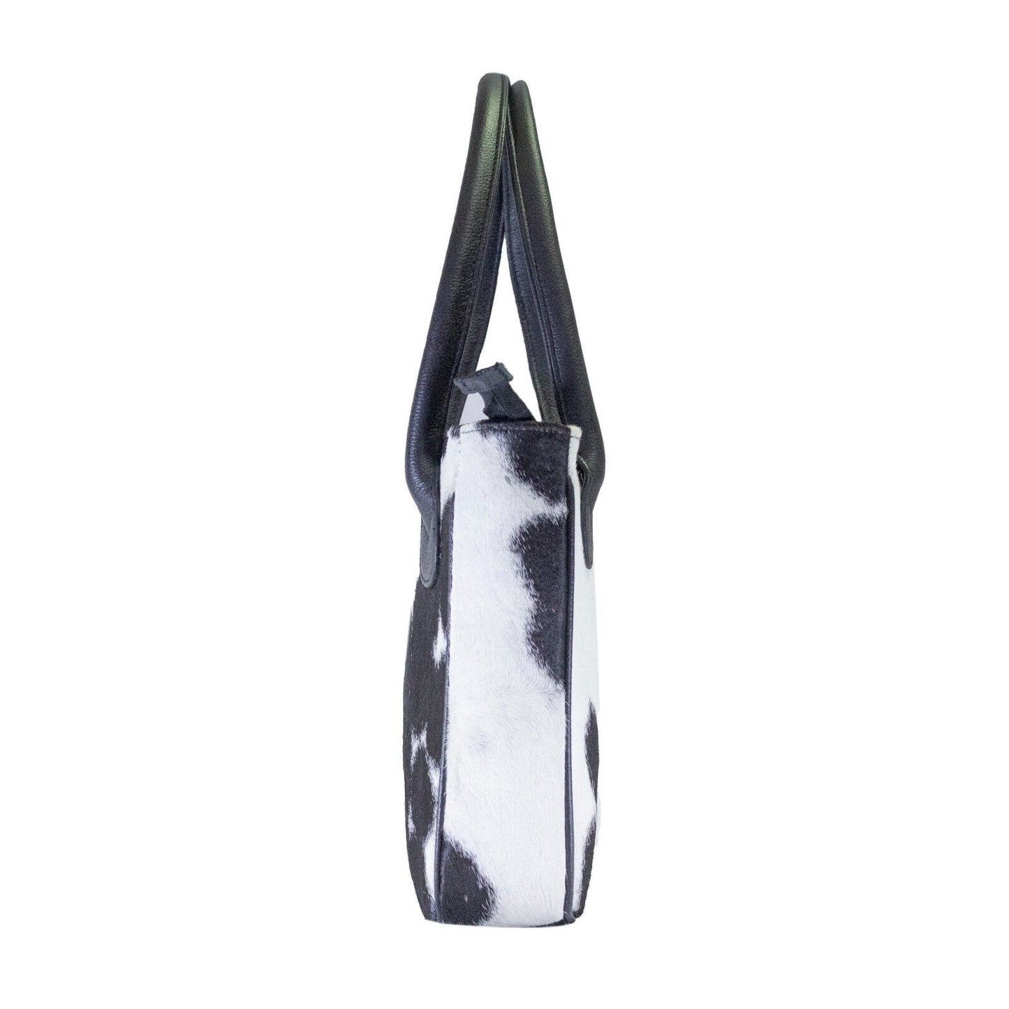 Black White Natural Cowhide Tote Bag