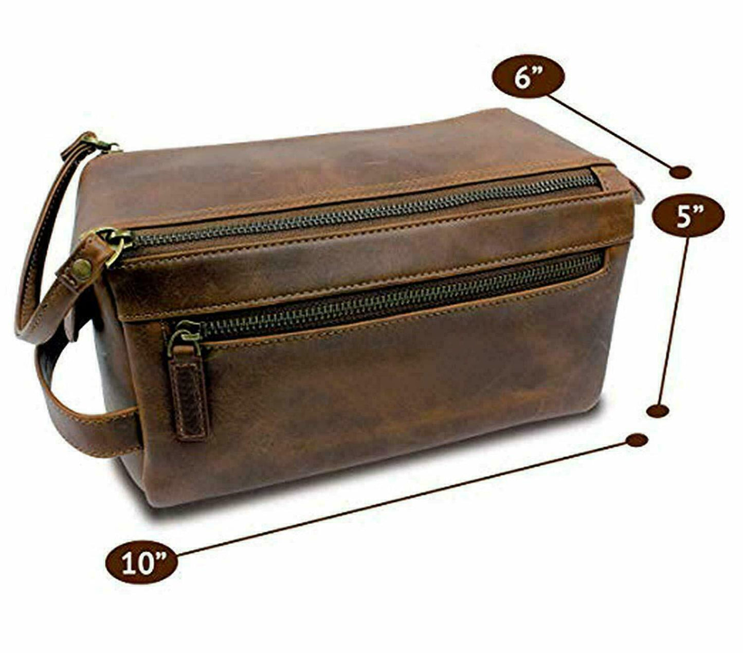 Genuine Leather Men Dopp Kit Shaving Case
