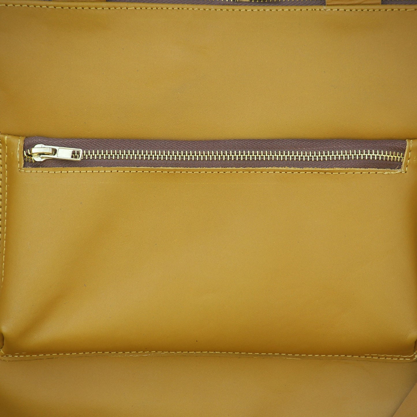 Yellow Leather Shoulder Laptop Bag