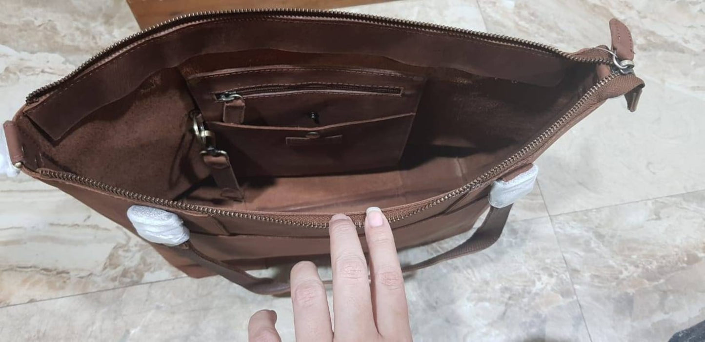 Genuine leather tote bags for women