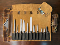 Genuine Leather Knife Roll Set