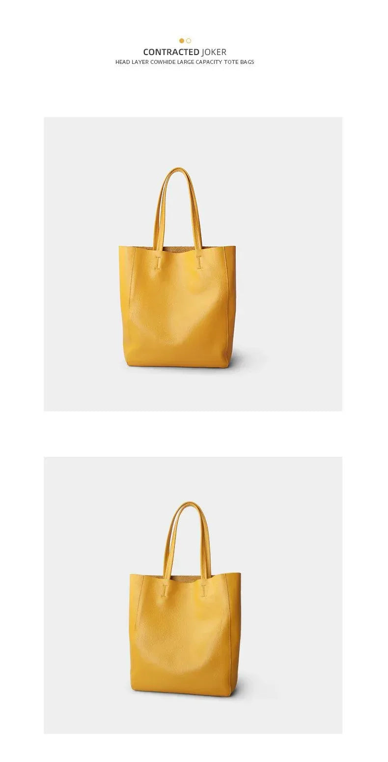 Women Leather Tote Bag Large Capacity Office Shoulder Purse