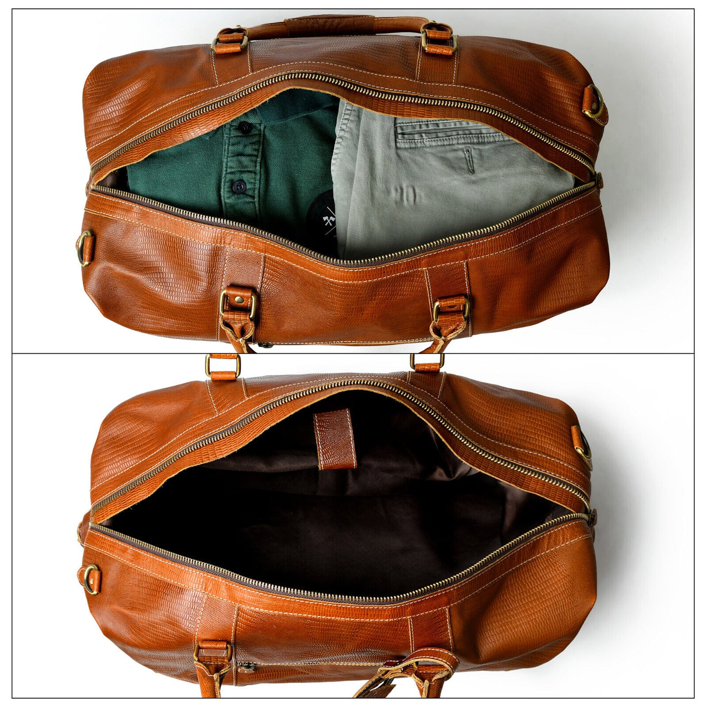 Genuine Full Grain Leather Duffle Bag for Men