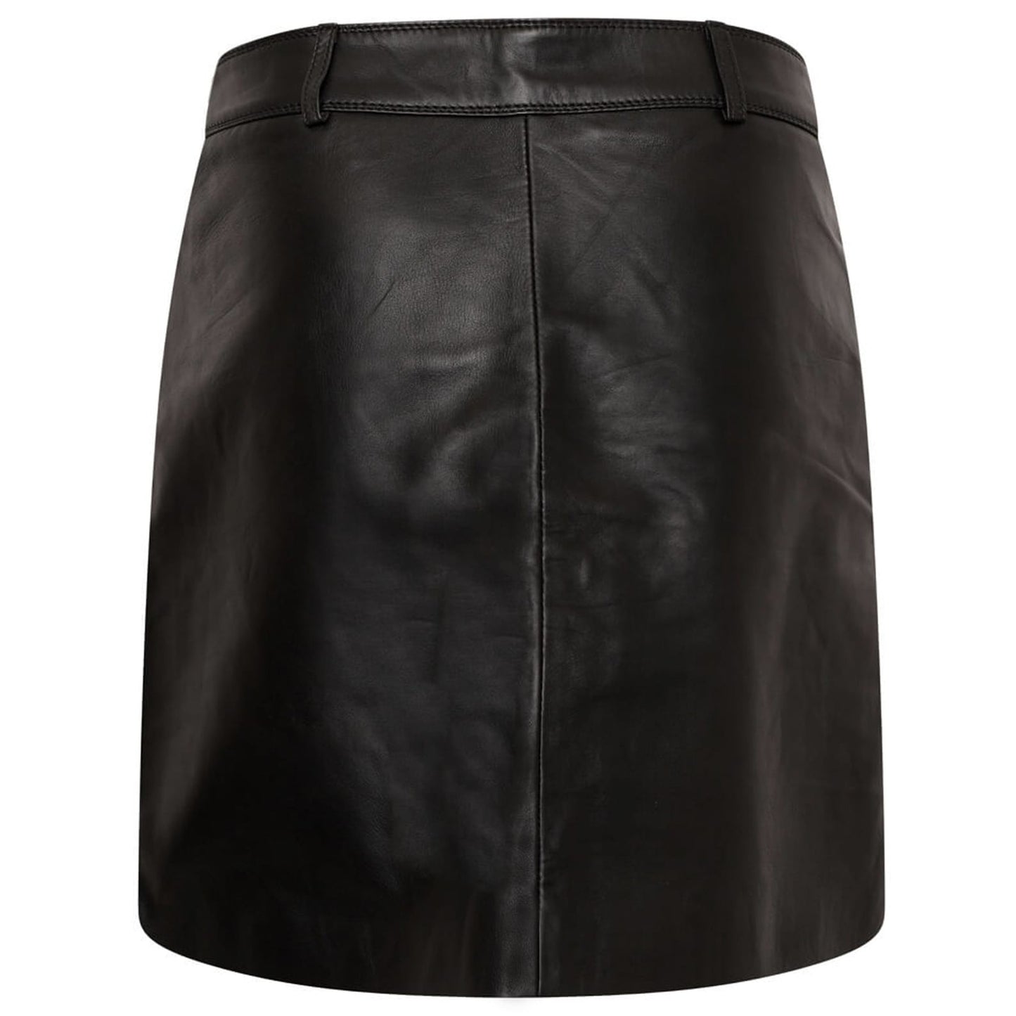 Genuine Women Leather Skirt with Front Zip
