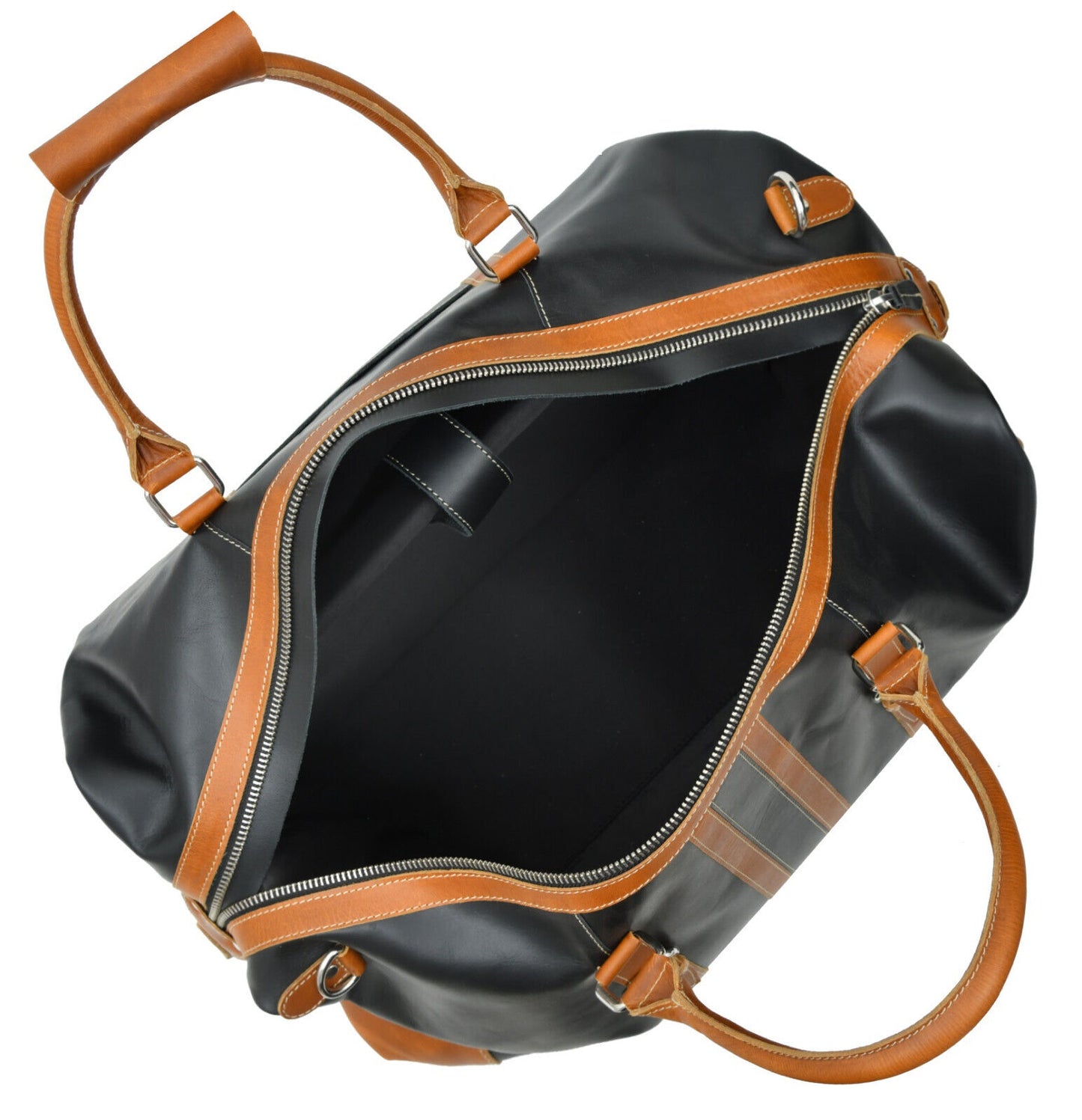 Vollnarbenleder Travel Bag mit Schuhfach – Tragbar mit Griffen oder Schultergurt, hochwertig verarbeitet.