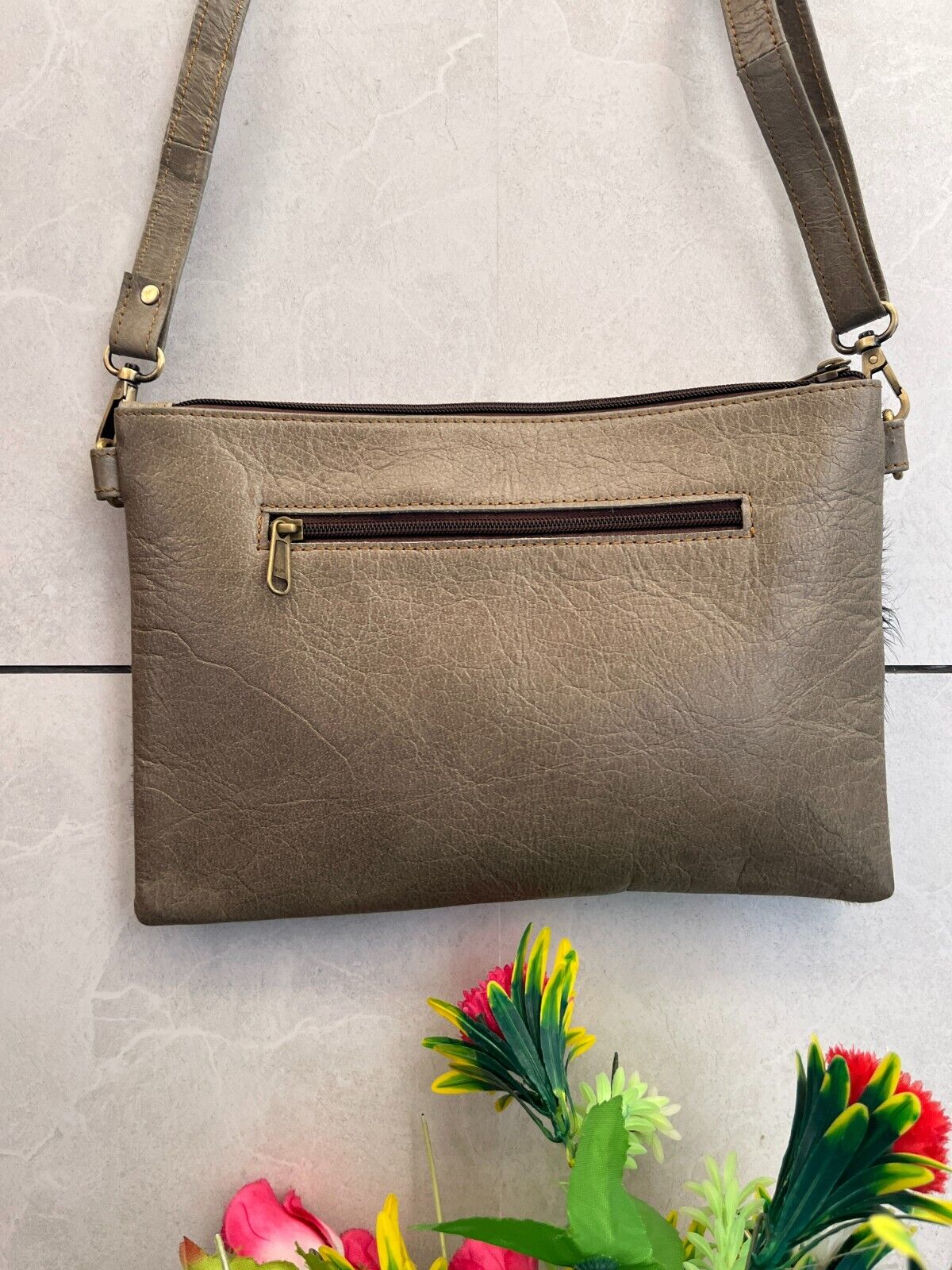 Real Genuine Cowhide Crossbody Bag