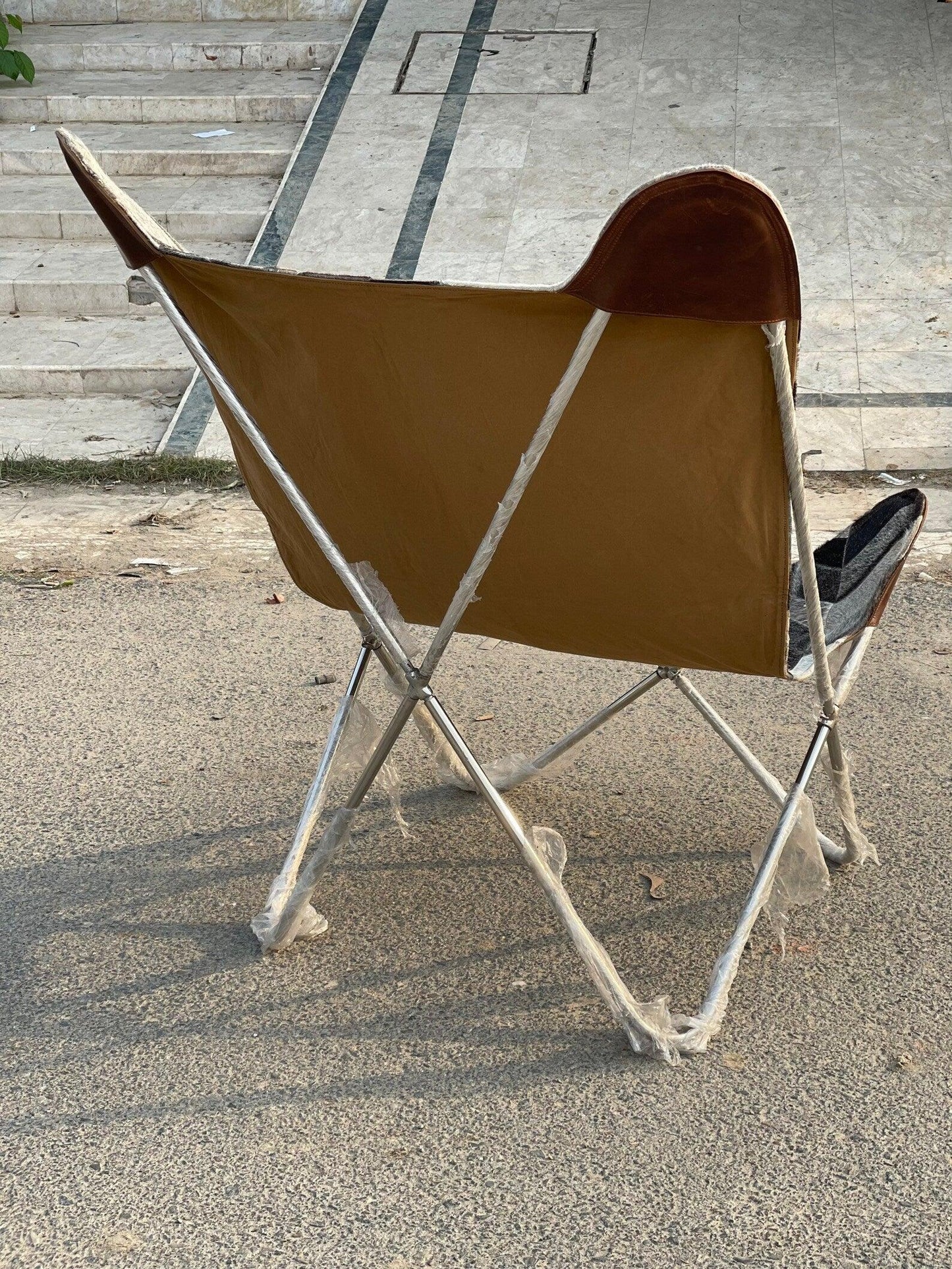 Butterfly Cowhide Chair Natural Real Patchwork
