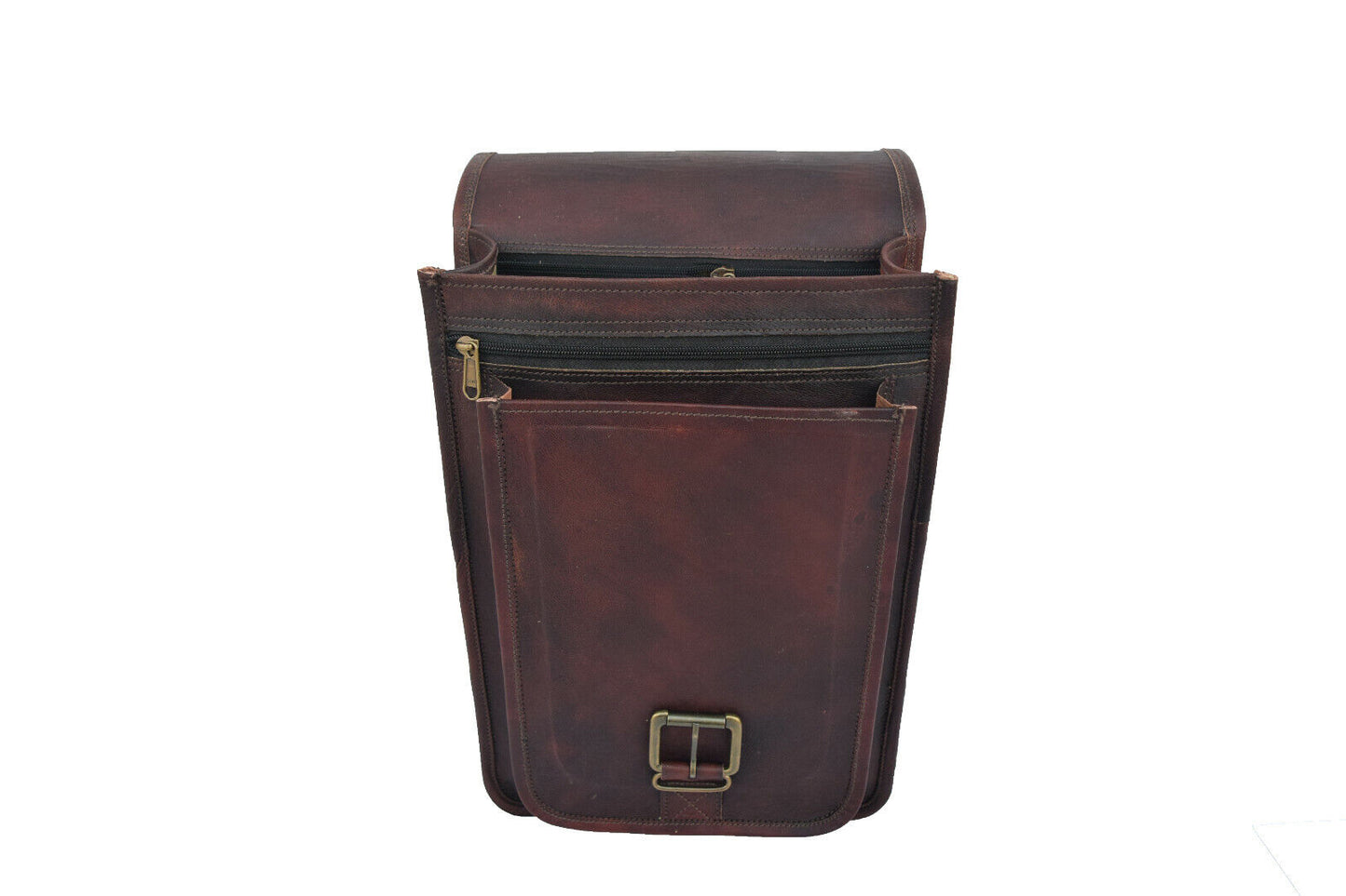 Dark Leather Satchel Crossbody Bag
