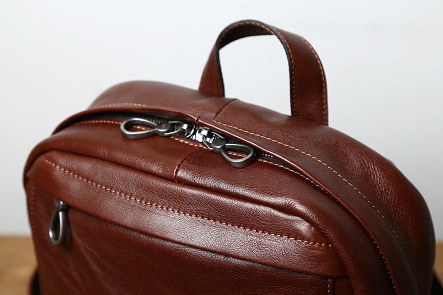 Retro Style Leather Backpack Rucksack