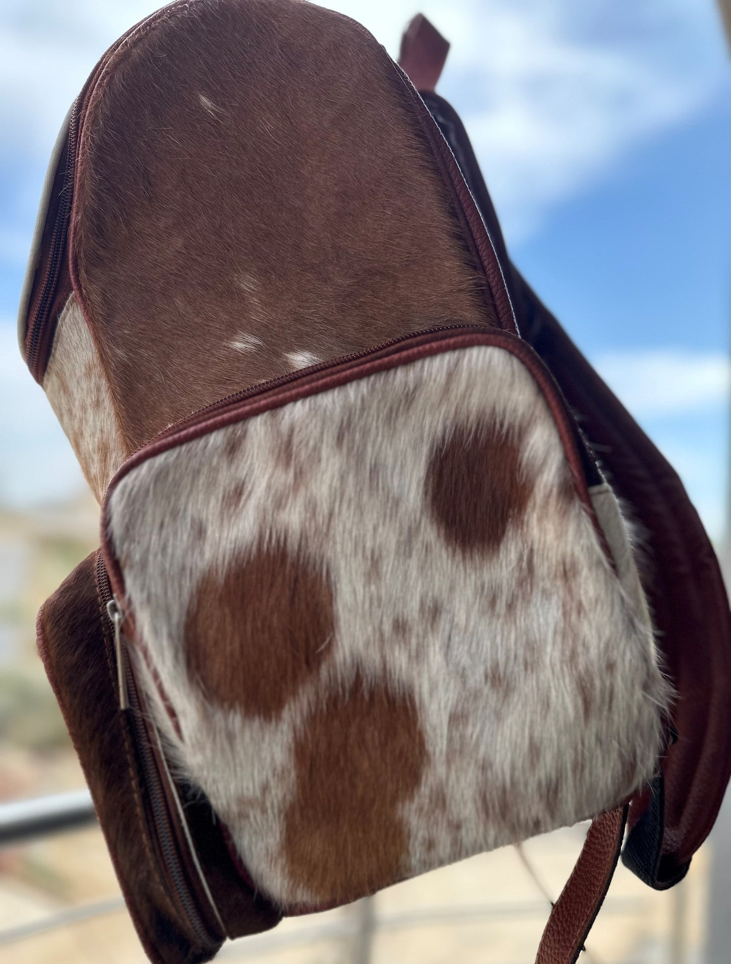 Reddish Brown Cowhide Backpack