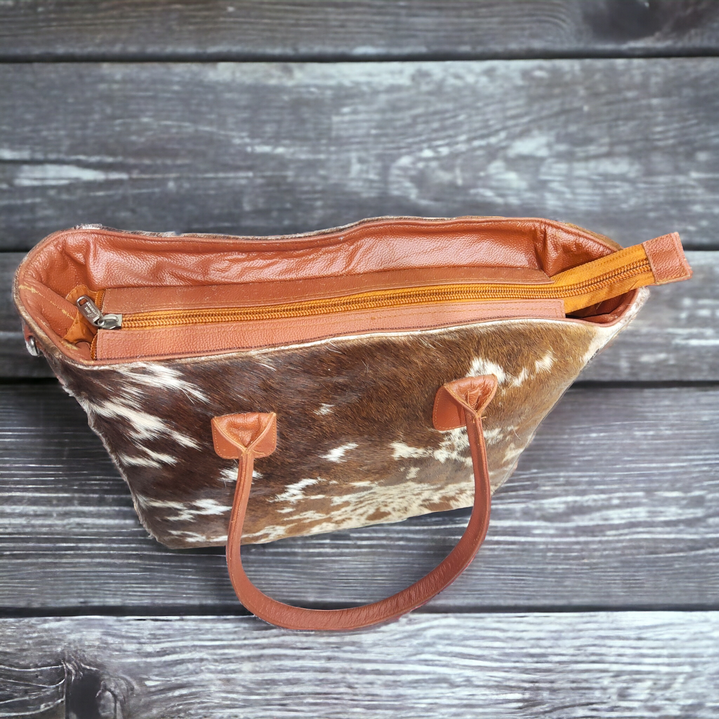 Cowhide Tote Bag Natural Real