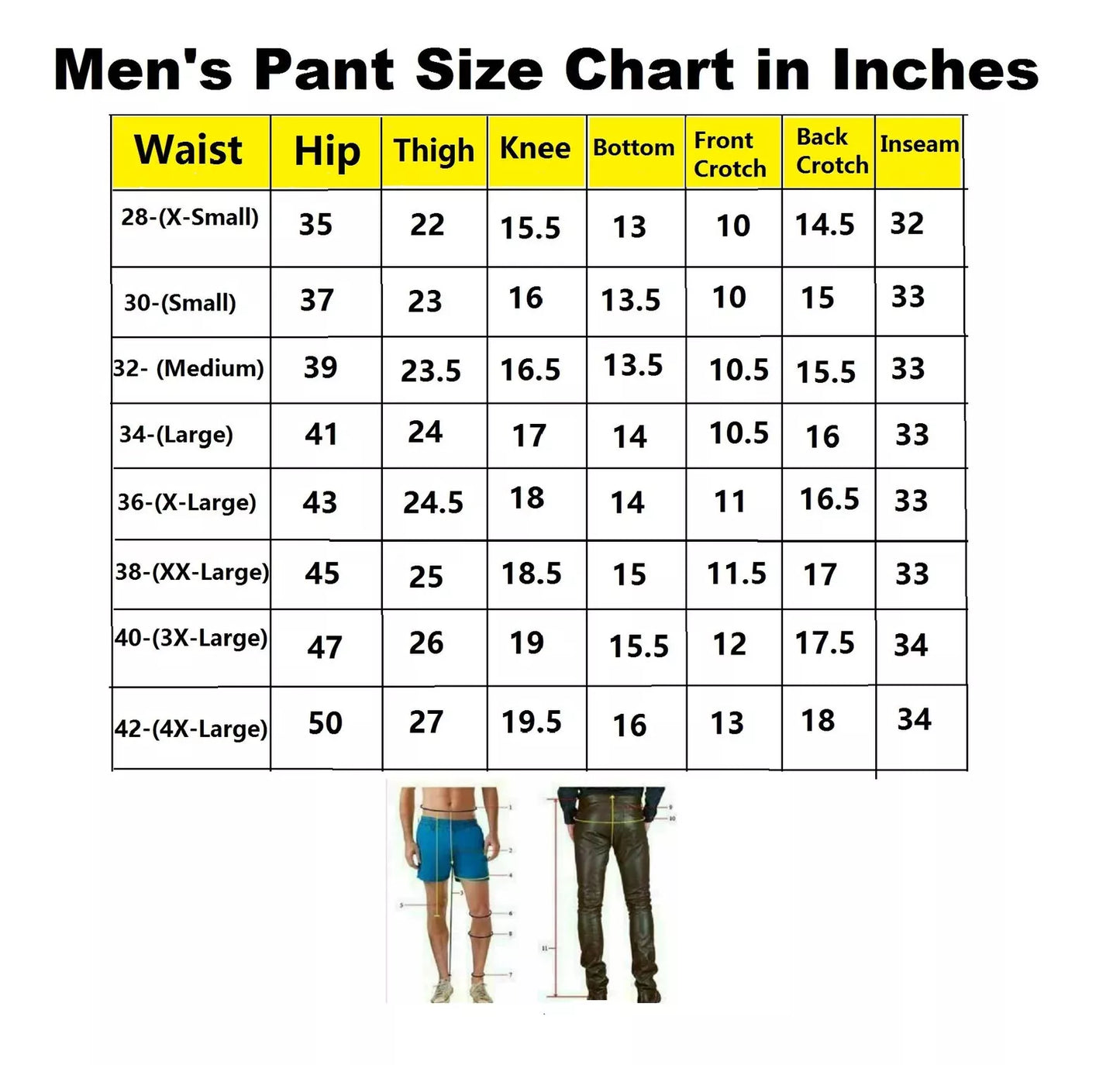 Men's Genuine Leather Trouser Pants