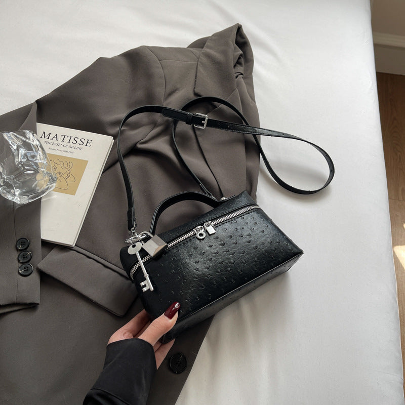 Genuine Leather Shoulder Crossbody Box Purse