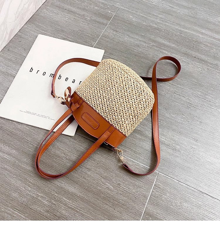 summer beach vacation straw crossbody bag