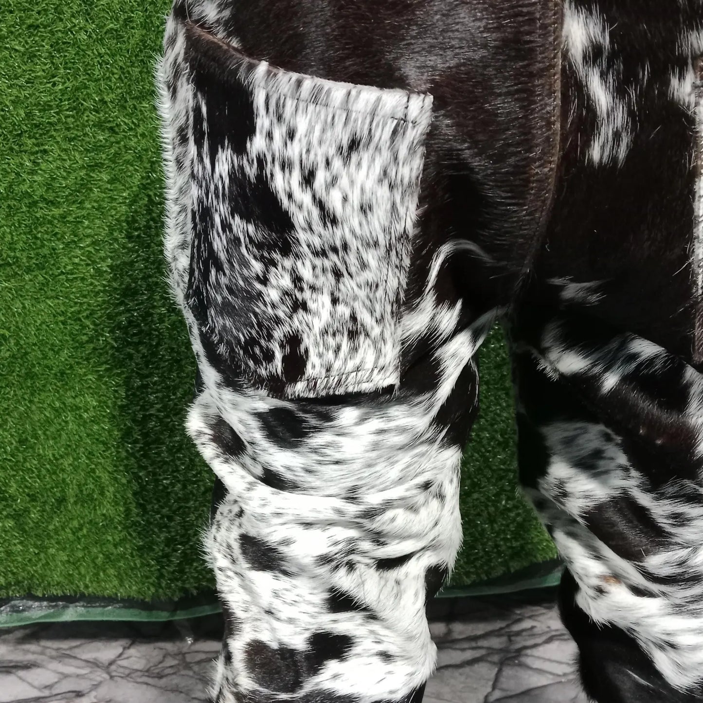 Tricolor Hair-On Cowhide Pants Men Women