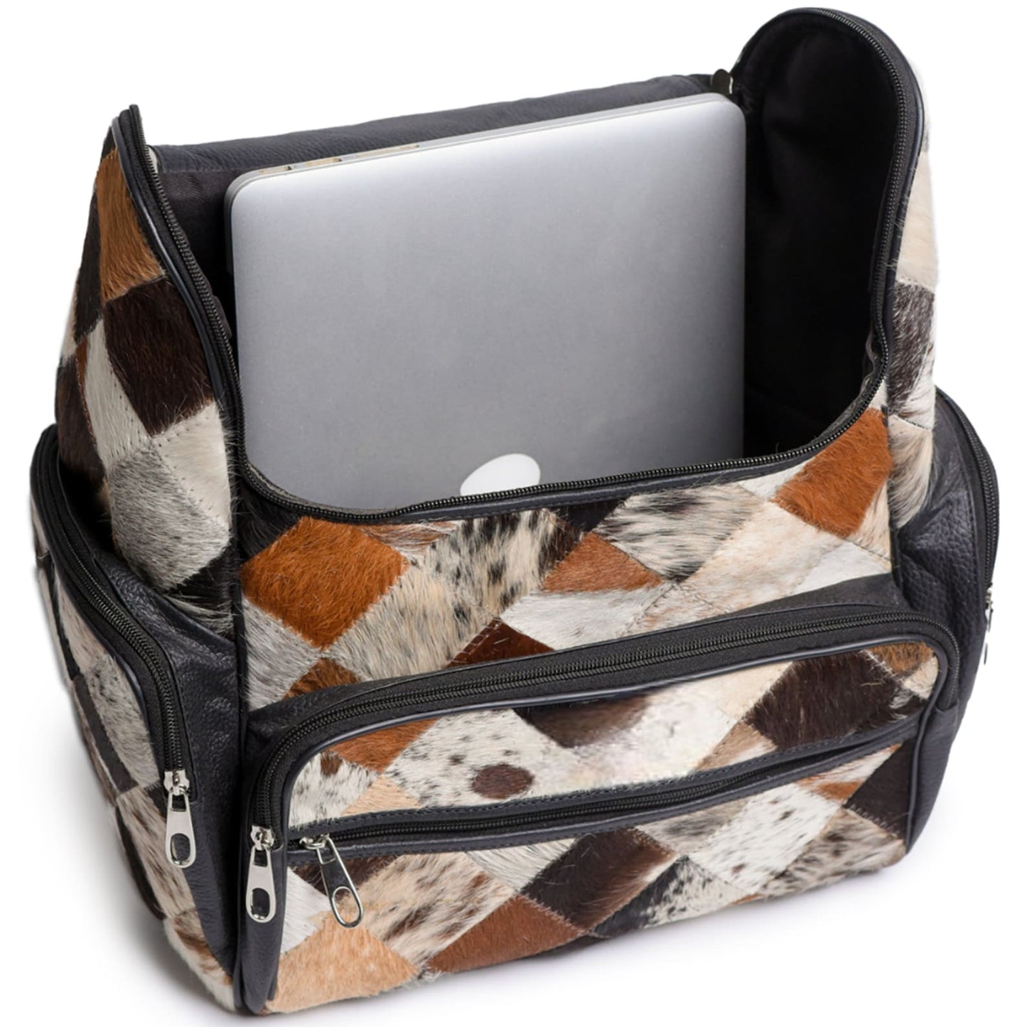 Patchwork Cow Skin Mommy Backpack Purse
