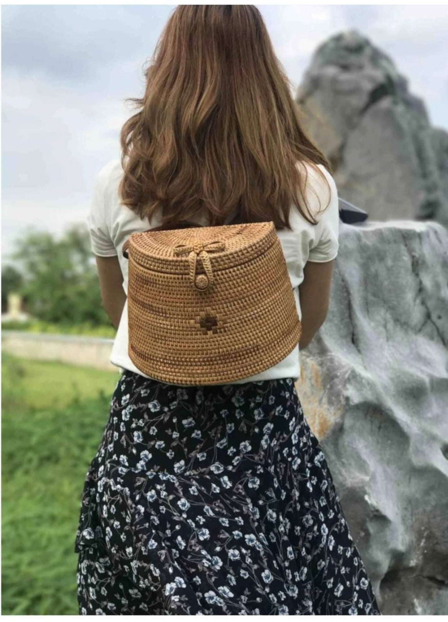 rattan backpack handmade