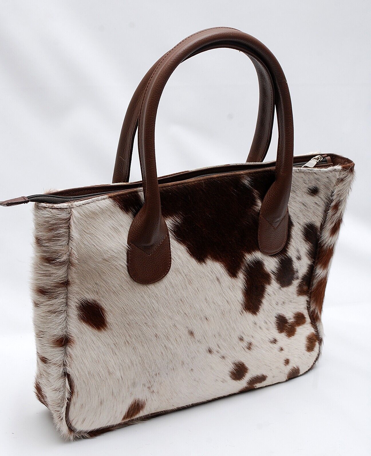 Real Natural Speckled Cow Skin Fur Shoulder Purse