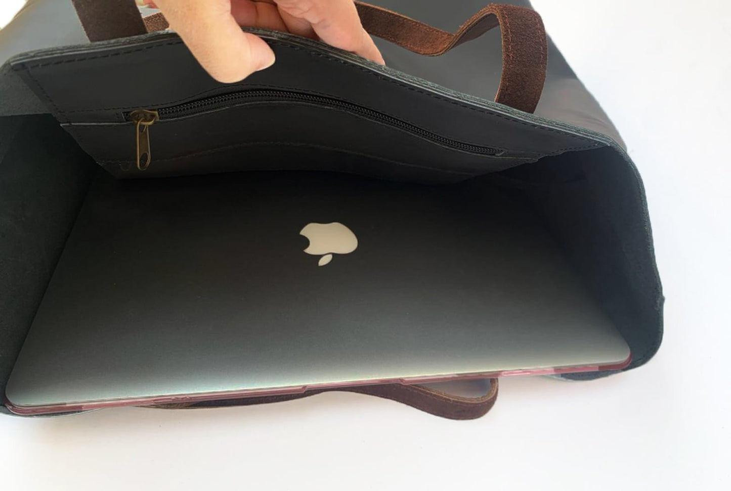 Genuine leather tote bag for mom