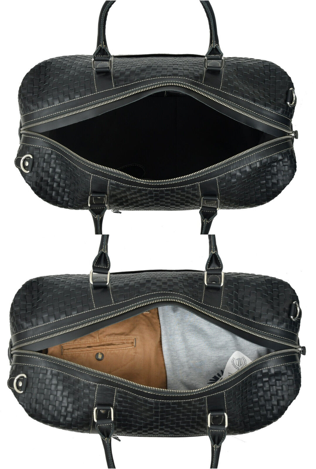 Genuine Leather Weekender Travel Duffle Bag