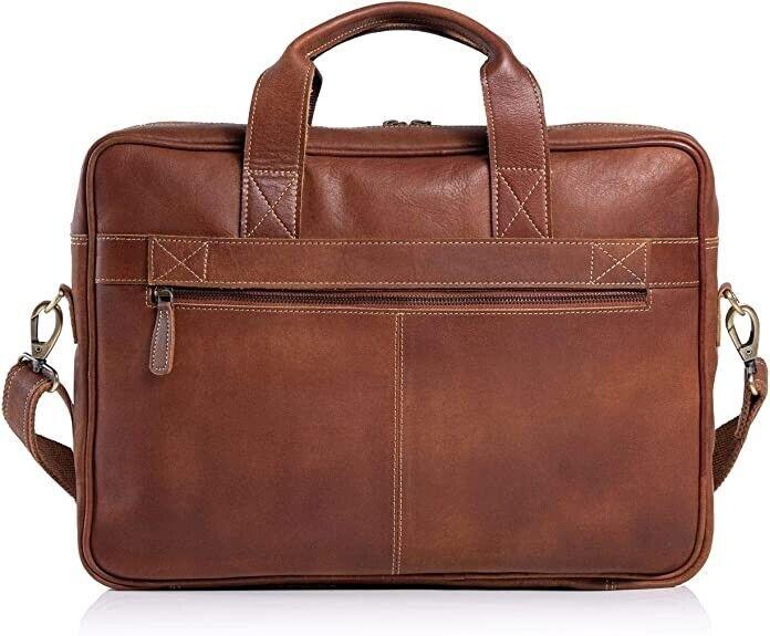 Leather briefcases Laptop Messenger Bags Brown