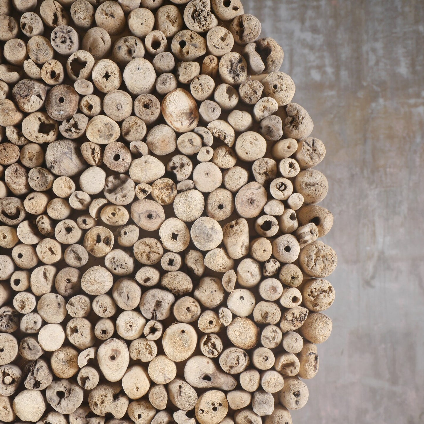 Contemporary Driftwood Tabletop Circle Sculpture
