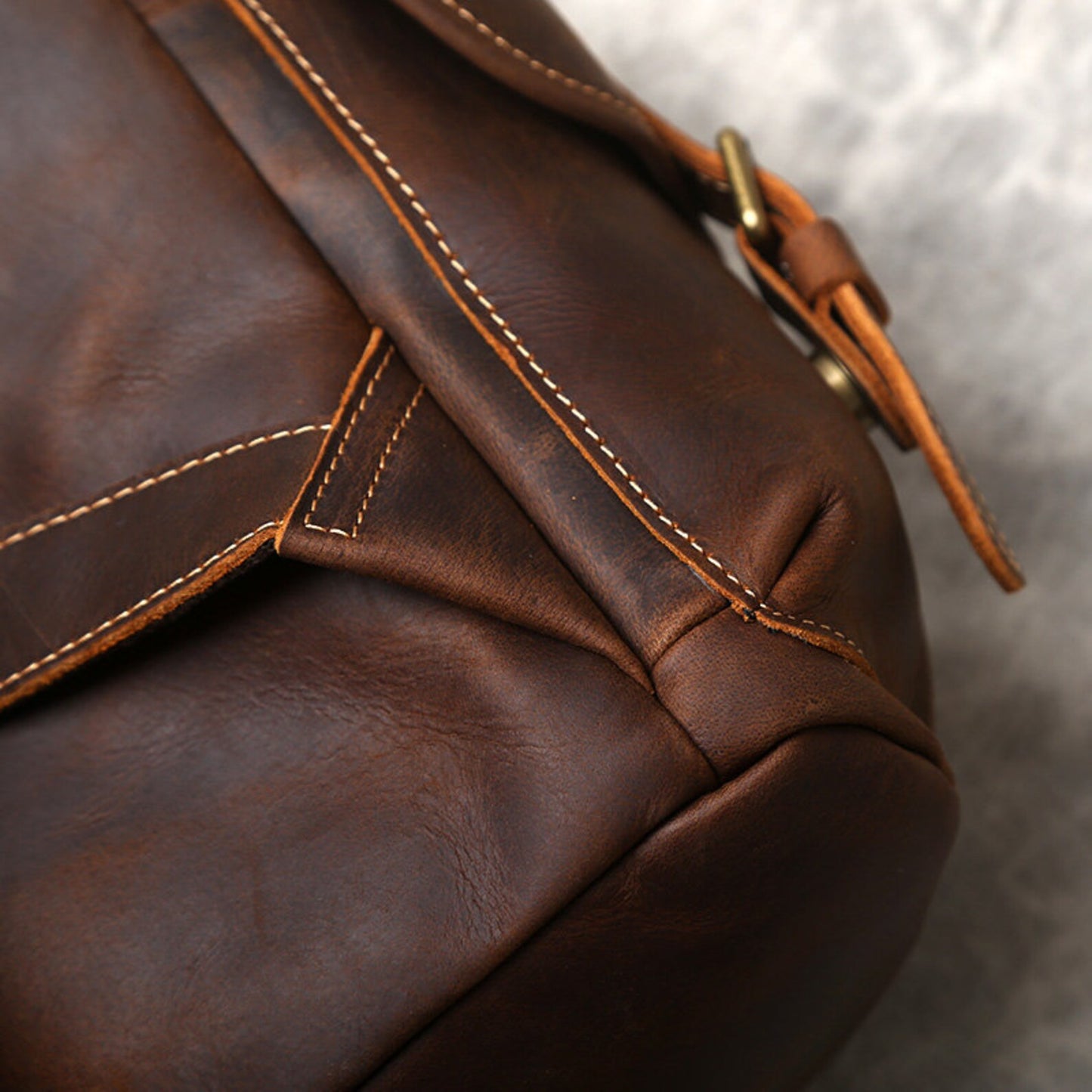 Genuine Cowhide Leather Travel Backpack