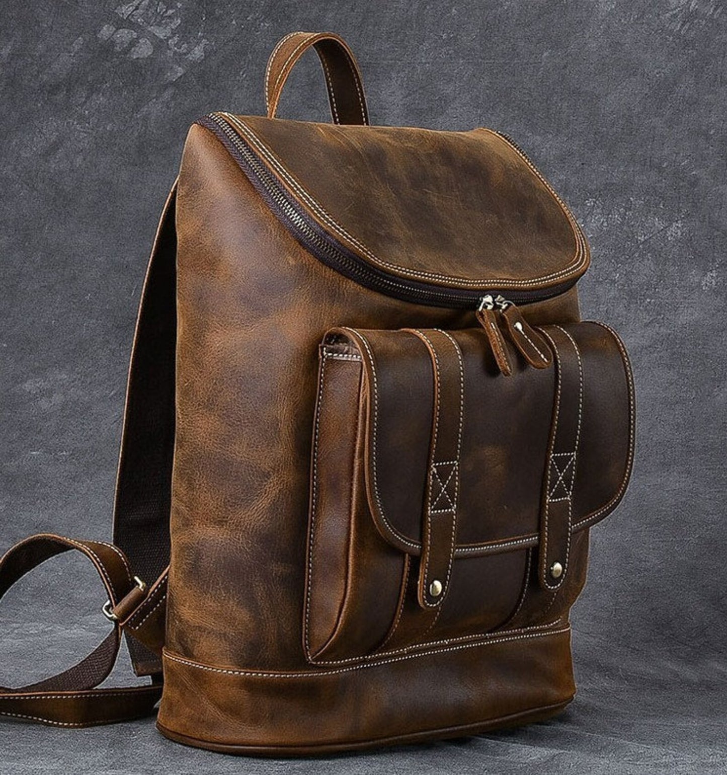 extra large leather backpack