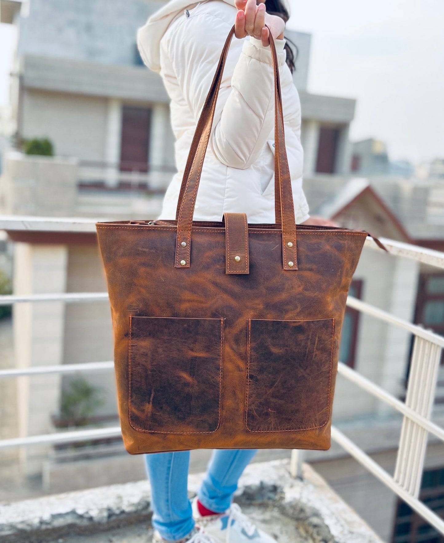 women's leather tote bags