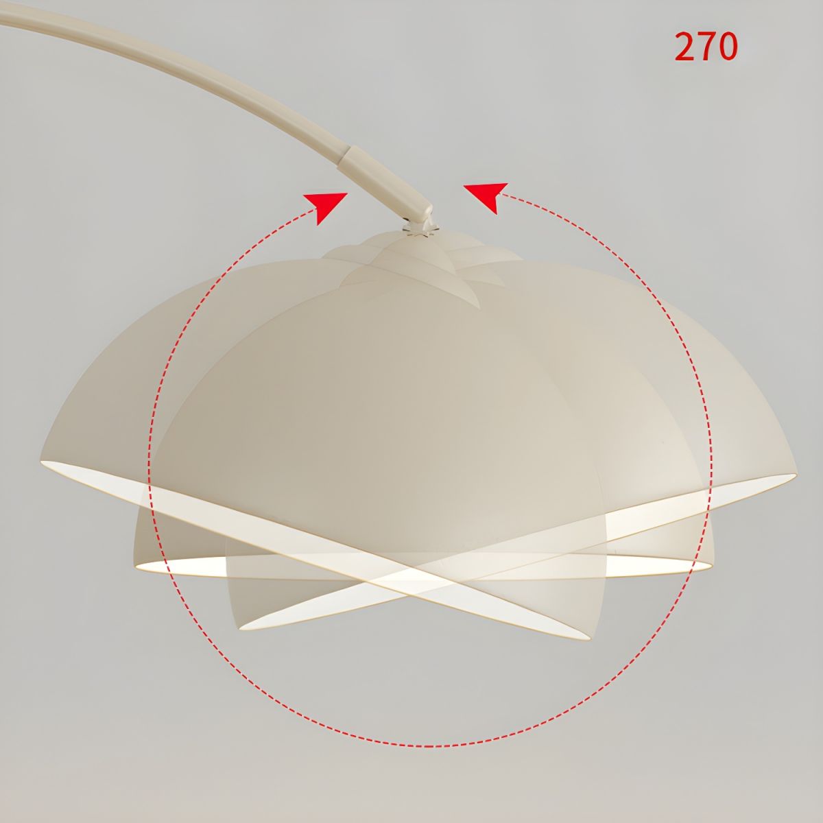 Floor Arc Lamp with Table, Drawer and Wireless Charger
