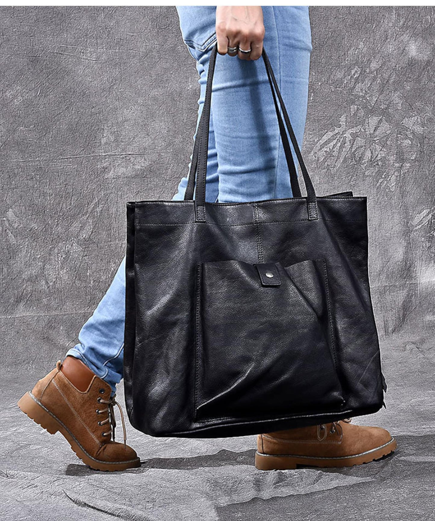 Leather Tote Work and Travel Bag