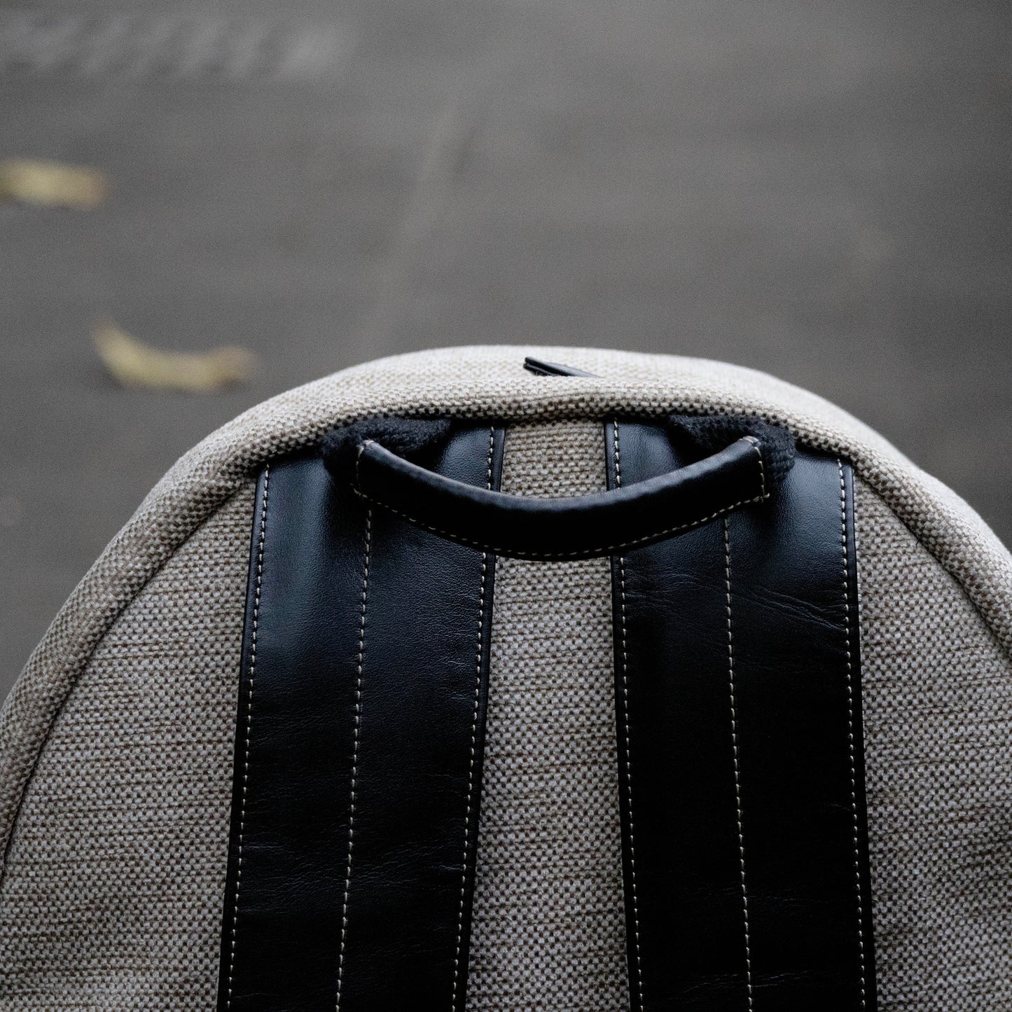 Real Leather And Jute Backpack